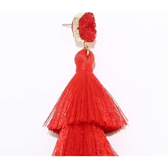 Tassel Tiered Drop Earrings - Fashion Trending - Picture 3 of 5